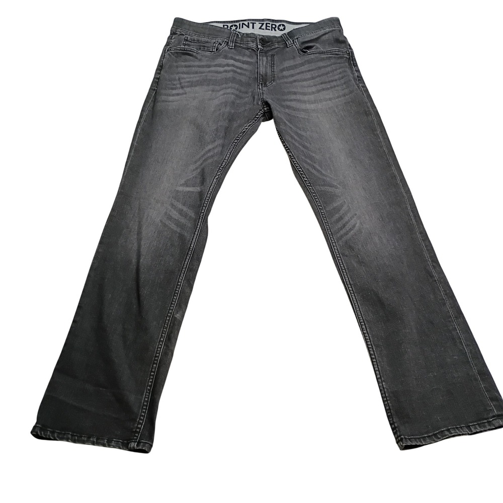 Point Zero Super Flex‎ Jeans Women 36x32 Grey Slim Straight Stretch